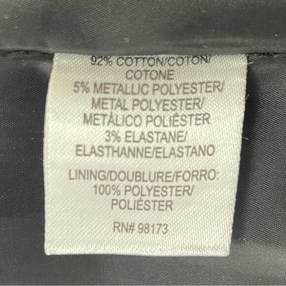 W By Worth Single Button Blazer Black & Silver Tweed Boyfriend Jacket Size 10 - Picture 11 of 13